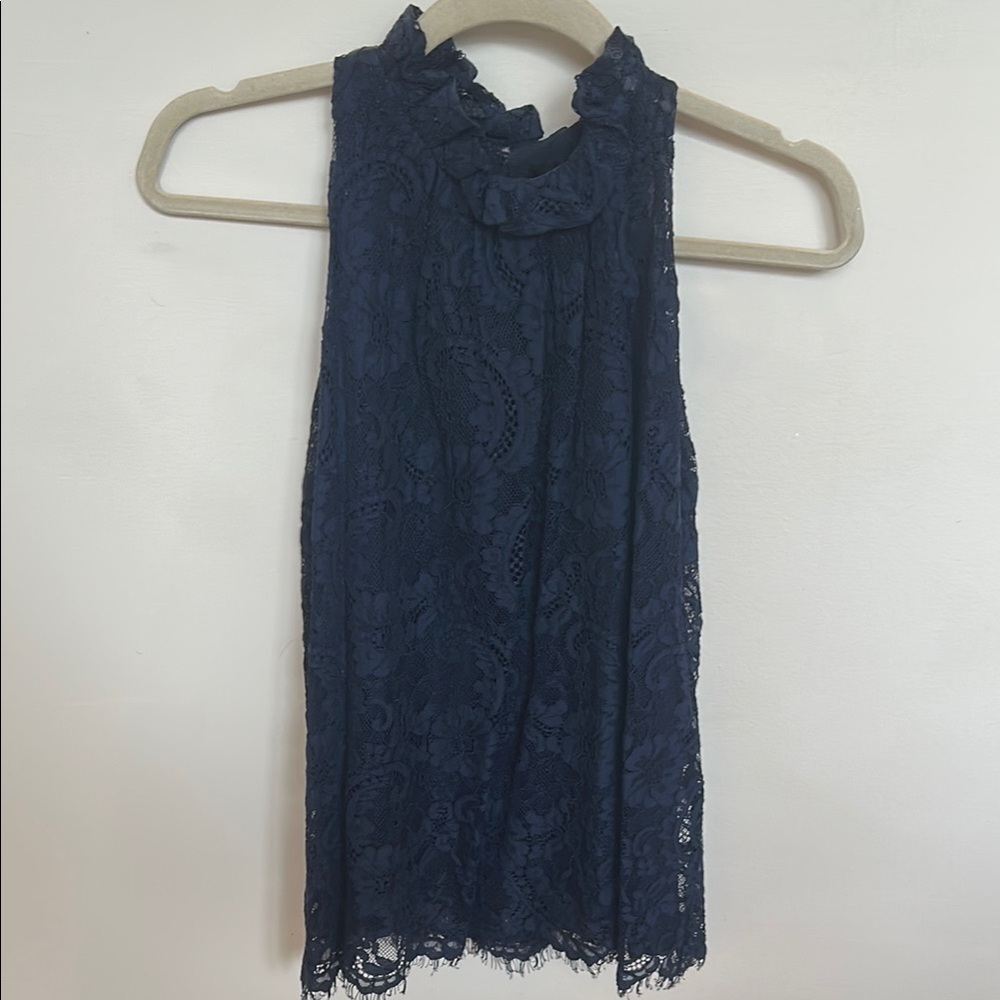 Elegant Navy Lace Top by Sugar + Lips